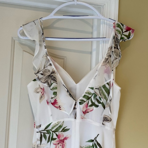 Pink flower sheer thin strap dress - Picture 7 of 11